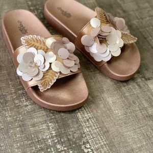 Rose Gold Flowers Sandals